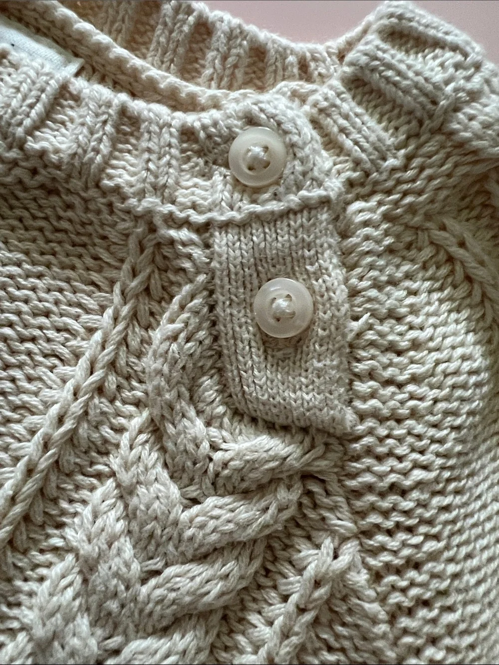GAP Cream Cable-Knit Ruffle-Hem Crew Sweater Dress